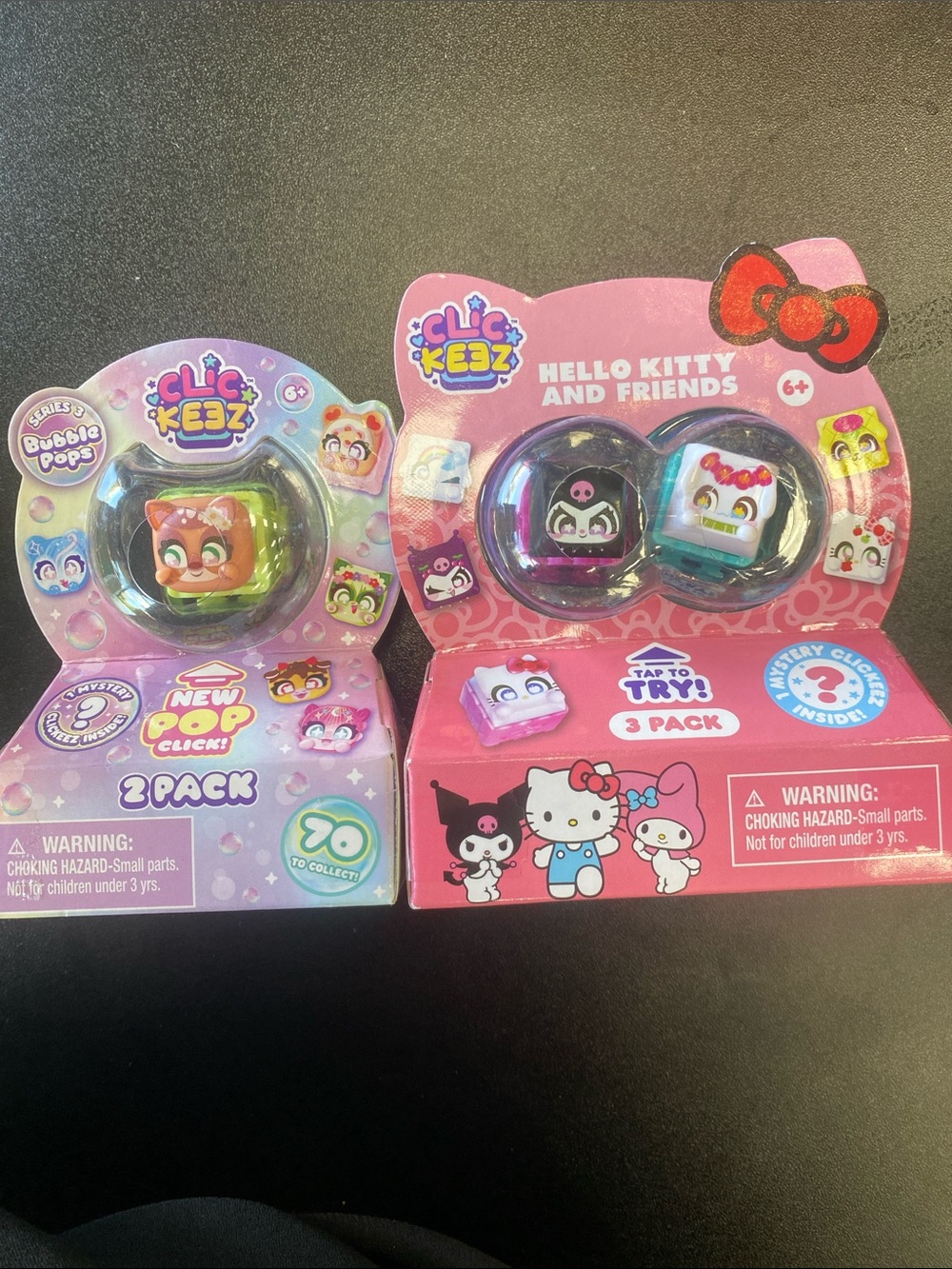 Clickeez Bubble Pop 2 pack & Hello Kitty and Friends 3-Pack Fidget Toy Set NEW
